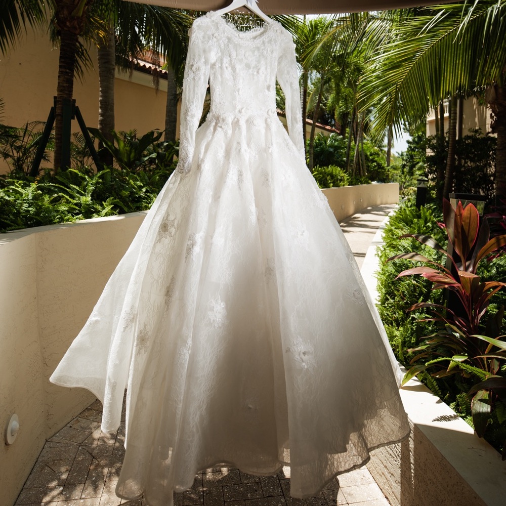 Miri Couture custom lace wedding gown